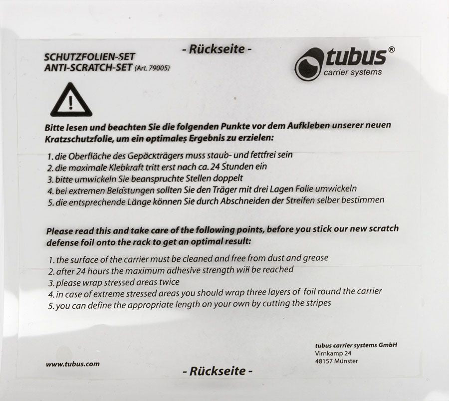 Autocollant de protection Tubus anp dragd