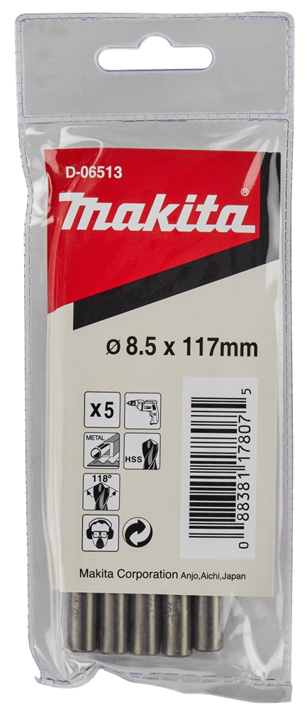 Accessoires Makita perceuse à métal 8.5x117mm - d-06513 d-06513