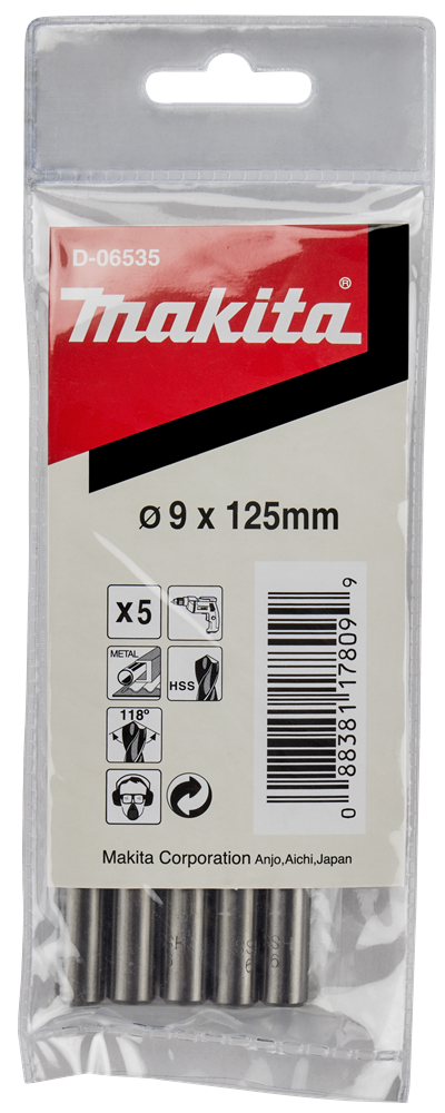 Accessoires Makita perceuse à métal 9.0x125mm - d-06535 d-06535
