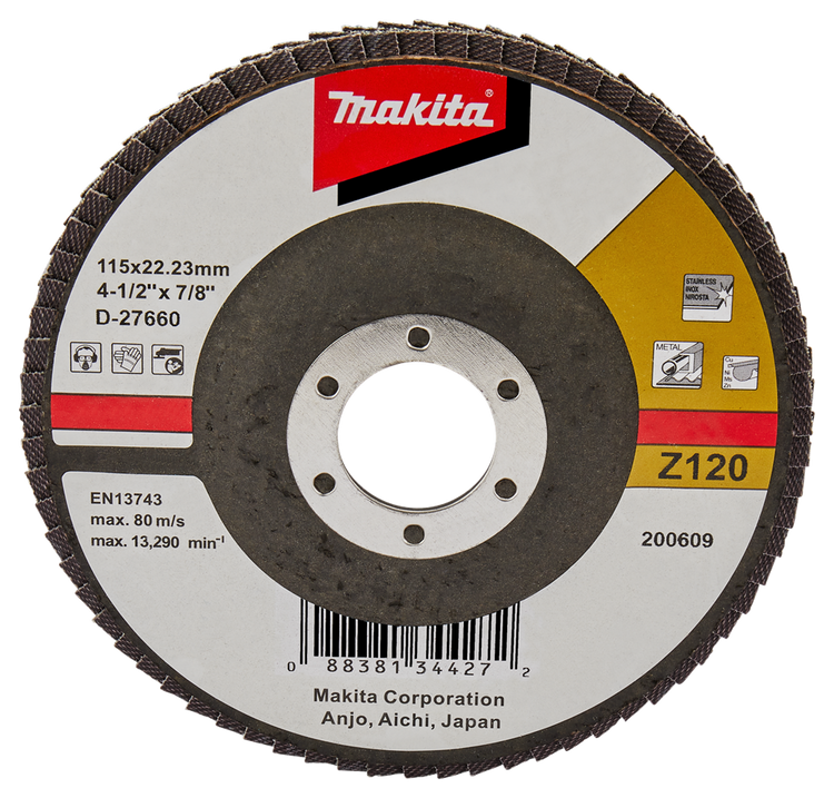 Makita accessoires disque de ponçage à lamelles 115mm z120 - d-27660 d-27660