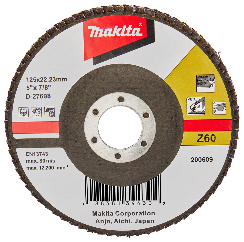 Makita accessoires disque de ponçage à lamelles 125mm z60 - d-27698 d-27698