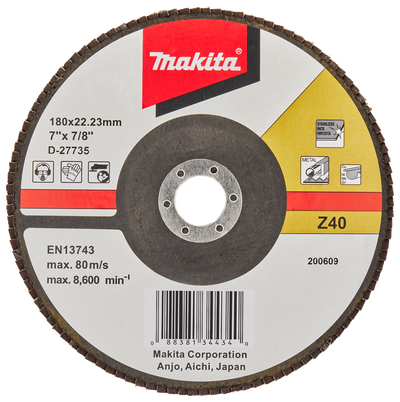 Makita accessoires disque de ponçage à lamelles 180mm z40 - d-27735 d-27735