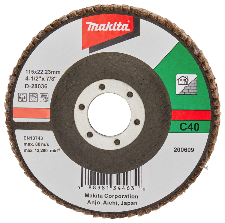 Makita accessoires disque de ponçage à lamelles 115mm c40 - d-28036 d-28036