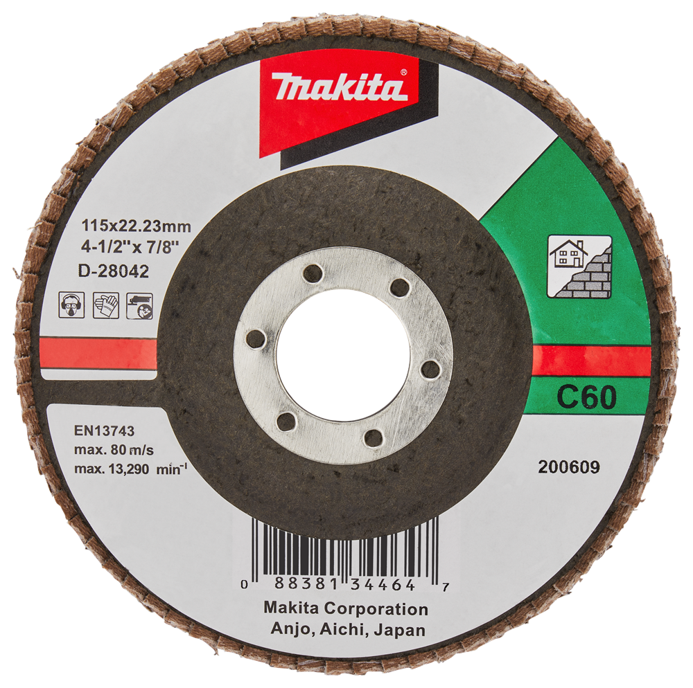 Makita accessoires disque de ponçage à lamelles 115mm c60 - d-28042 d-28042