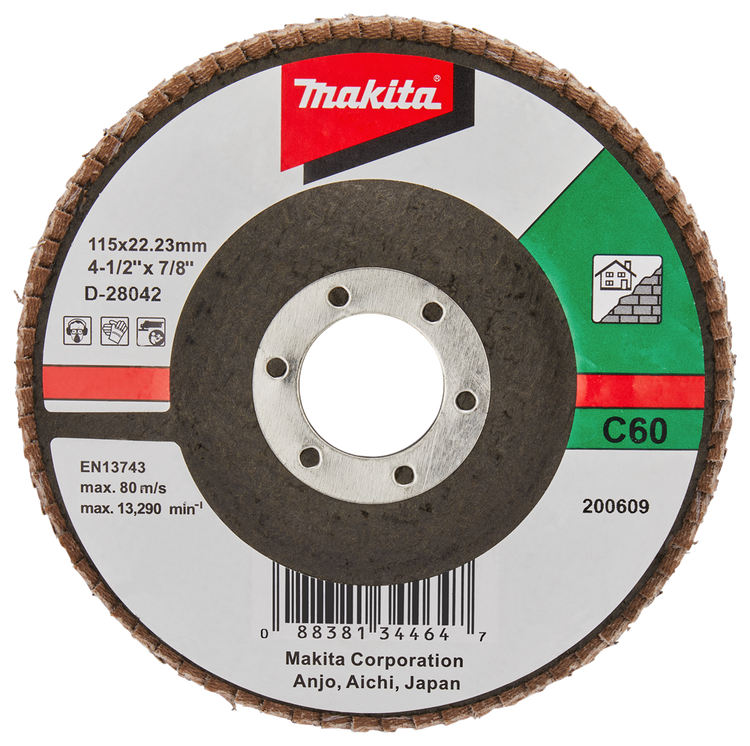 Makita accessoires disque de ponçage à lamelles 115mm c60 - d-28042 d-28042