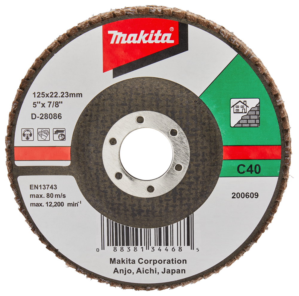 Accessoires Makita disque de ponçage à lamelles 125mm c40 - d-28086 - d-28086