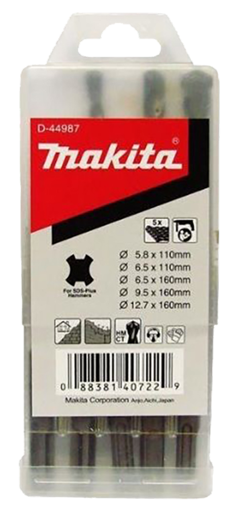 Makita accessoires jeu de forets à béton 5 pièces - d-44987 d-44987