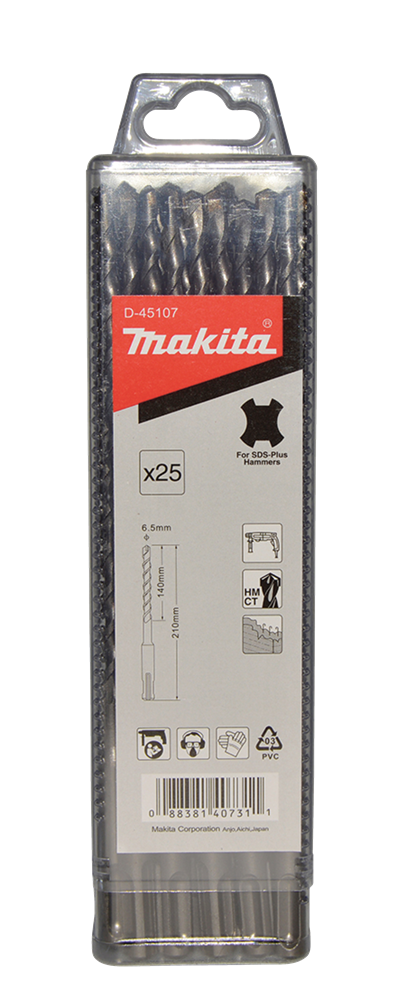 Accessoires Makita b2s : foret à béton 6,5x210mm - d-45107 d-45107