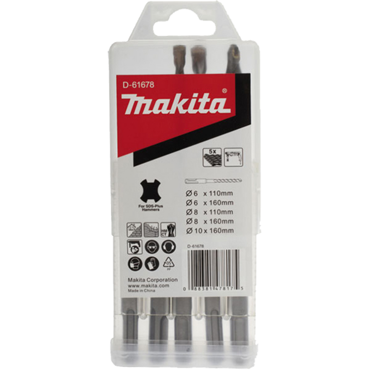 Makita accessoires jeu de forets à béton 5 pièces - d-61678 d-61678