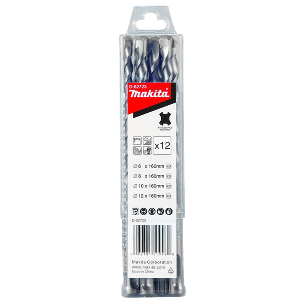 Makita accessoires jeu de forets à béton 12 pièces - d-62723 d-62723