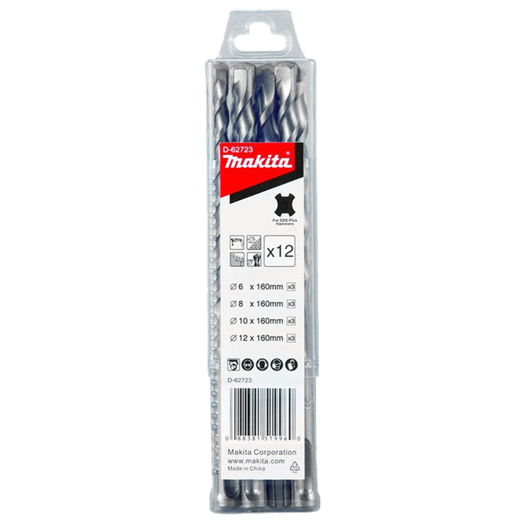 Makita accessoires jeu de forets à béton 12 pièces - d-62723 d-62723