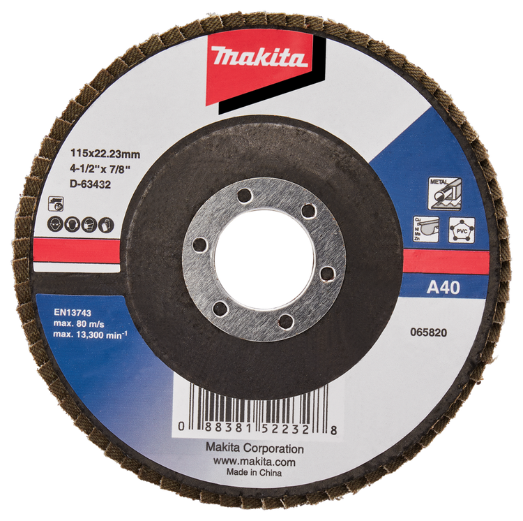 Makita accessoires disque de ponçage à lamelles 115mm a40 - d-63432-10 d-63432-10