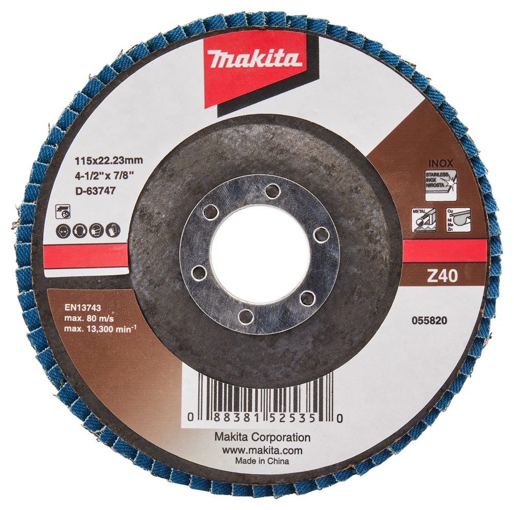 Makita accessoires disque de ponçage à lamelles 115mm z40 - d-63747 d-63747