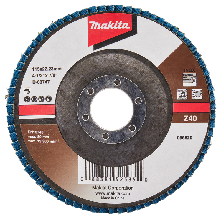 Makita accessoires disque de ponçage à lamelles 115mm z40 - d-63747 d-63747