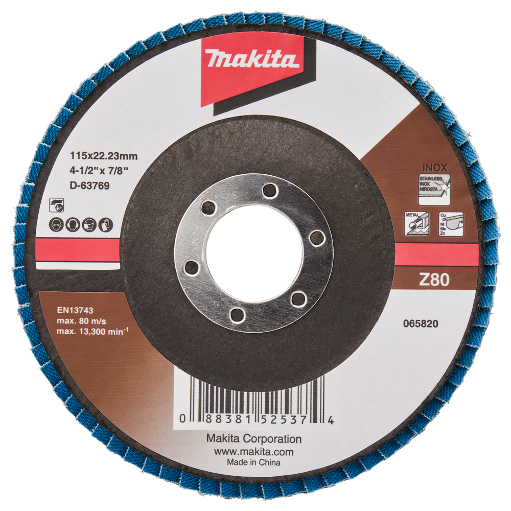 Makita accessoires disque de ponçage à lamelles 115mm z80 - d-63769-10 d-63769-10