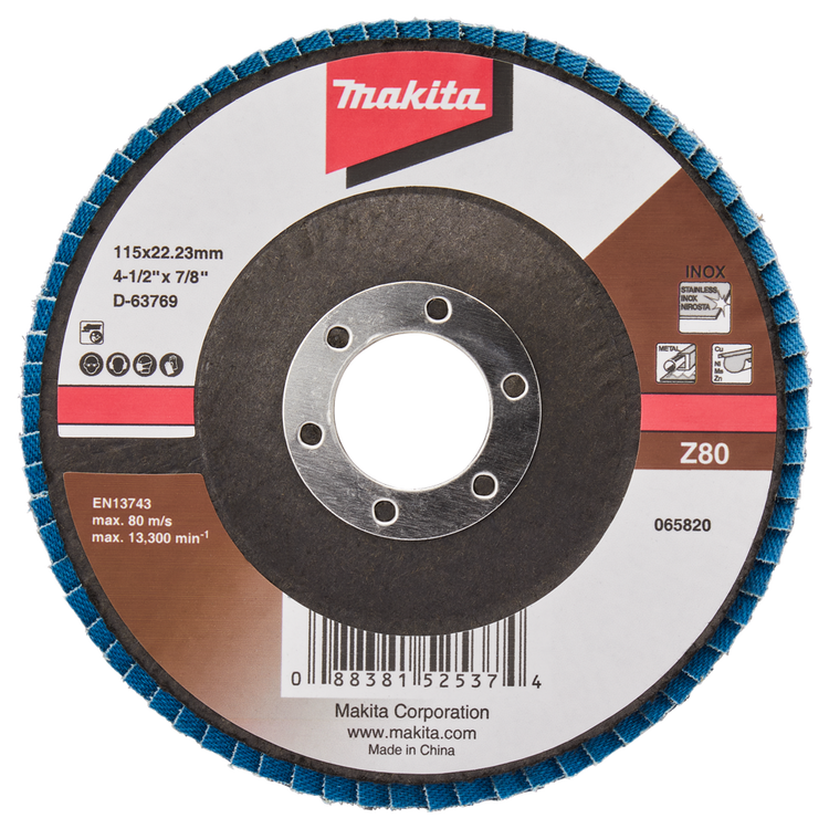 Makita accessoires disque de ponçage à lamelles 115mm z80 - d-63769-10 d-63769-10