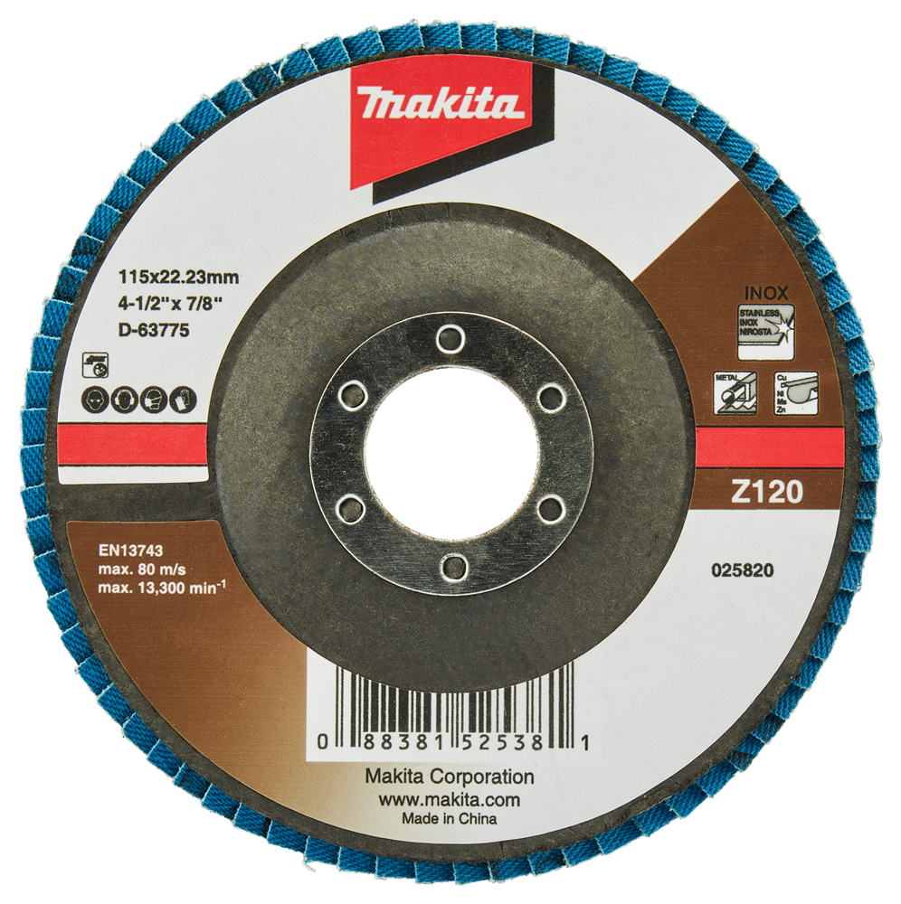 Makita accessoires disque de ponçage à lamelles 115mm z120 - d-63775 d-63775
