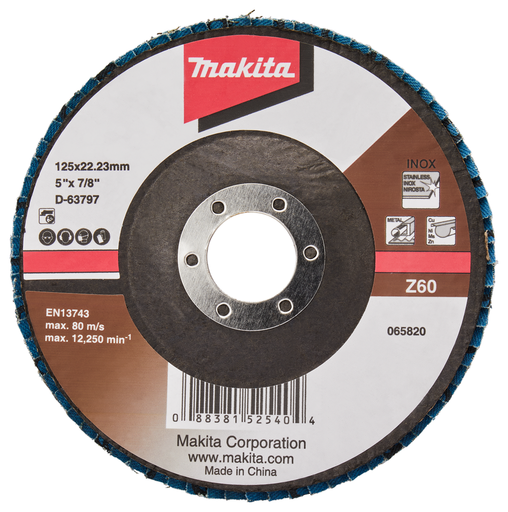 Makita accessoires disque de ponçage à lamelles 125mm z60 - d-63797-10 d-63797-10