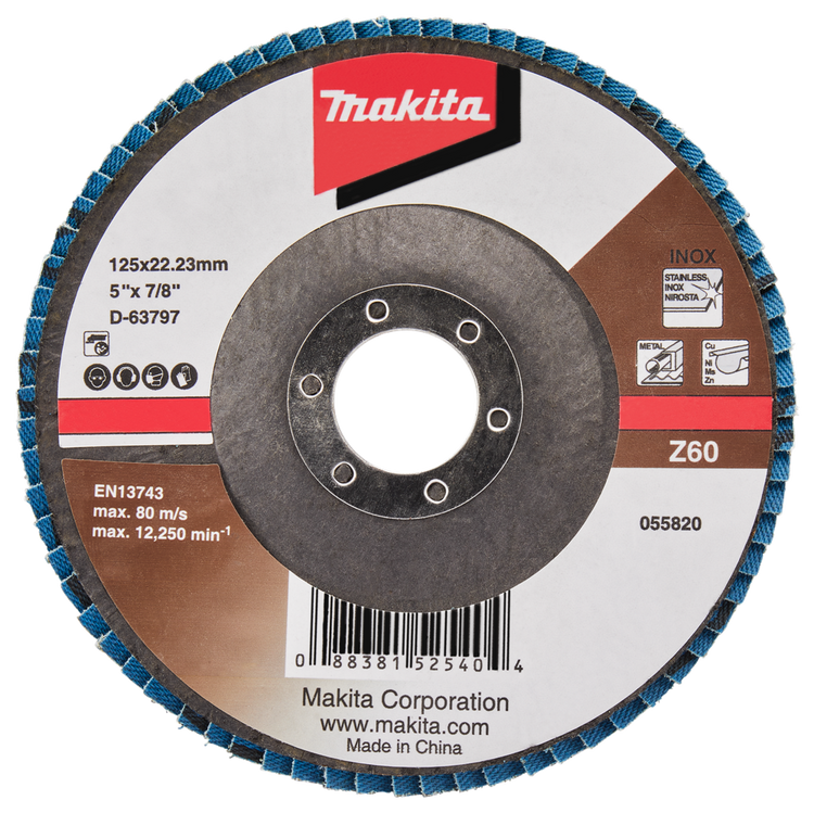 Makita accessoires disque de ponçage à lamelles 125mm z60 - d-63797 d-63797