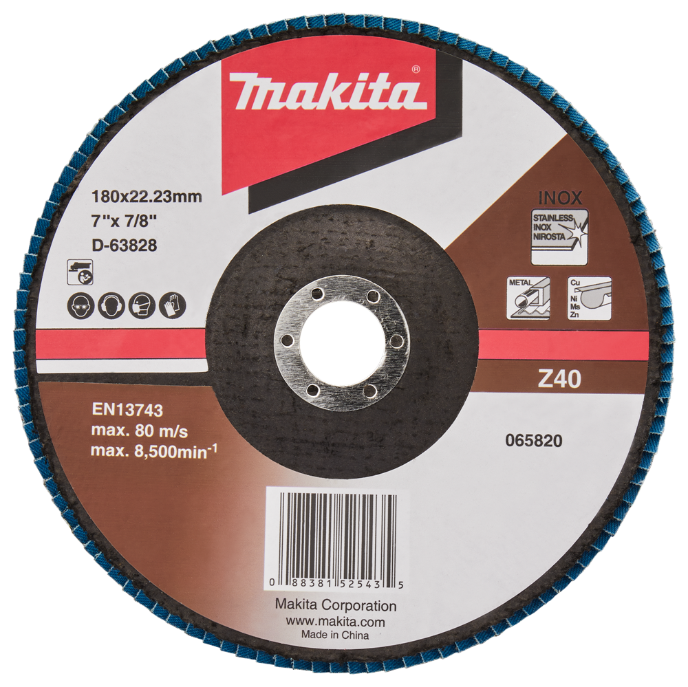 Makita accessoires disque de ponçage à lamelles 180mm z40 - d-63828-10 d-63828-10