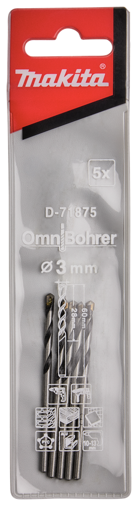 Makita accessoires multi-perceuse 3x60mm - d-71875 d-71875