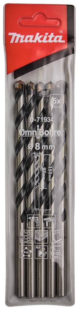 Makita accessoires multi-perceuse 8x150mm - d-71934 d-71934