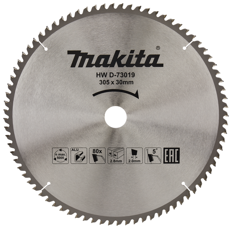 Accessoires Makita lame de scie à tronçonner aluminium | standard, 305x30x2,8 80t 5g - d-73019 d-73019