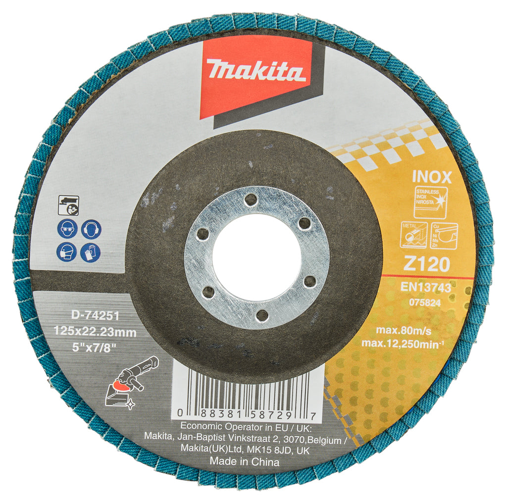 Accessoires Makita disque de ponçage à lamelles 125mm z120 - d-74251