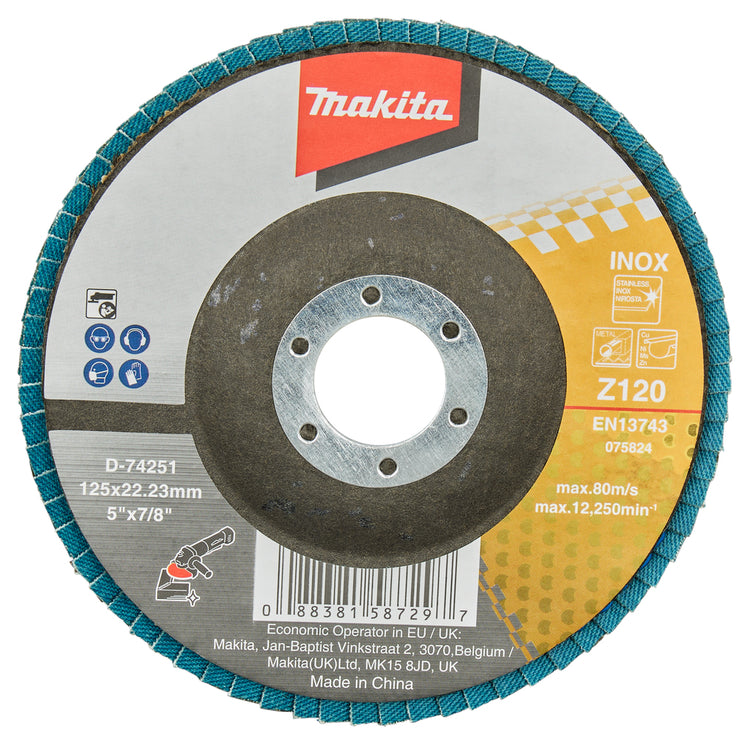 Accessoires Makita disque de ponçage à lamelles 125mm z120 - d-74251