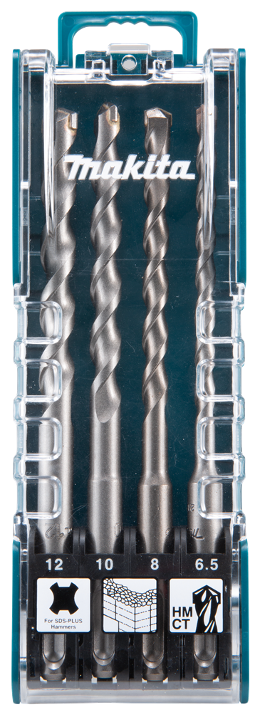 Accessoires Makita p2s : jeu de forets à béton 4 pièces - d-74728 d-74728