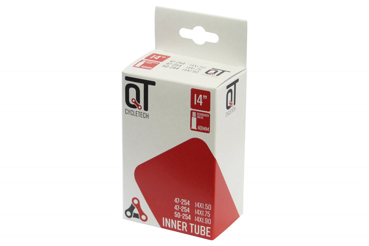Qtcychectech Qt Inner Tube AV2 14 pouces 47 50-254 Auto Valiel 2217334 [QT Cycle Tech]