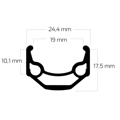 Ryde Velg Zac 19 26 559 x 19c Aluminium 36 trous 14g noir