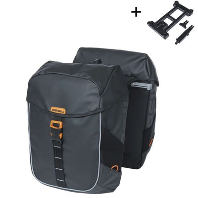 Sac à vélo de basilic Double Miles Tarpaulin Black Orange Mik 34L