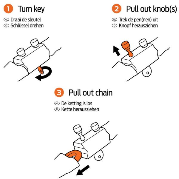 Lock de chaîne Hawk Black 100cm