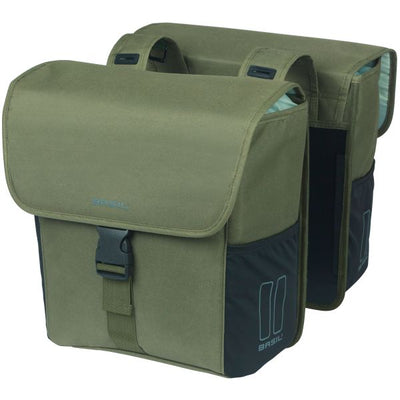 Basil Double Bicycle Bag Got 32 litres 14 x 27 x 31 cm vert foncé