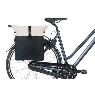 Basil shopper vive mik crochets 15-20l blanc cassé noir