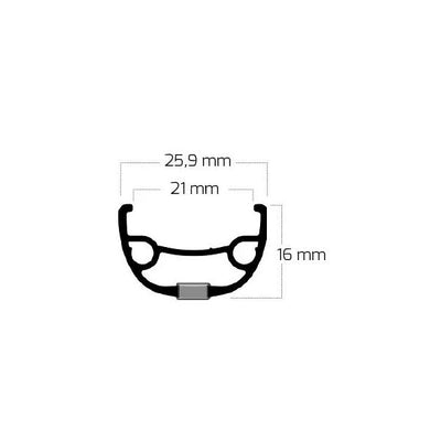 Jante Ryde Rival 21 disque 28 29 622*21C aluminium - 32 trous 14G - noir