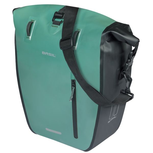 Basil sac de vélo simple rivo l bâche mik 25-31l 14 x 28 x 43 cm - vert noir