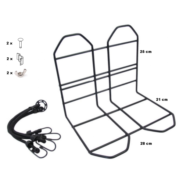 porte-bagages 28 cm acier noir