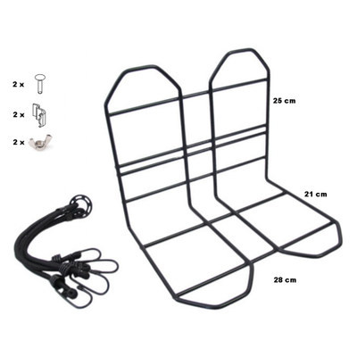 porte-bagages 28 cm acier noir