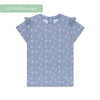 Fleur de marguerite | Chemise de natation UV bleue avec manches courtes
