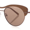 Lunettes de soleil DHS252 Dames Cat en acier inoxydable ovale. 3 Brown