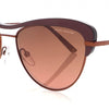 Lunettes de soleil DHS253 Dames Cat en acier inoxydable ovale. 3 rouge foncé