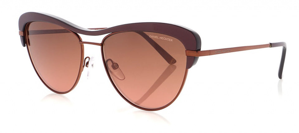 Lunettes de soleil DHS253 Dames Cat en acier inoxydable ovale. 3 rouge foncé