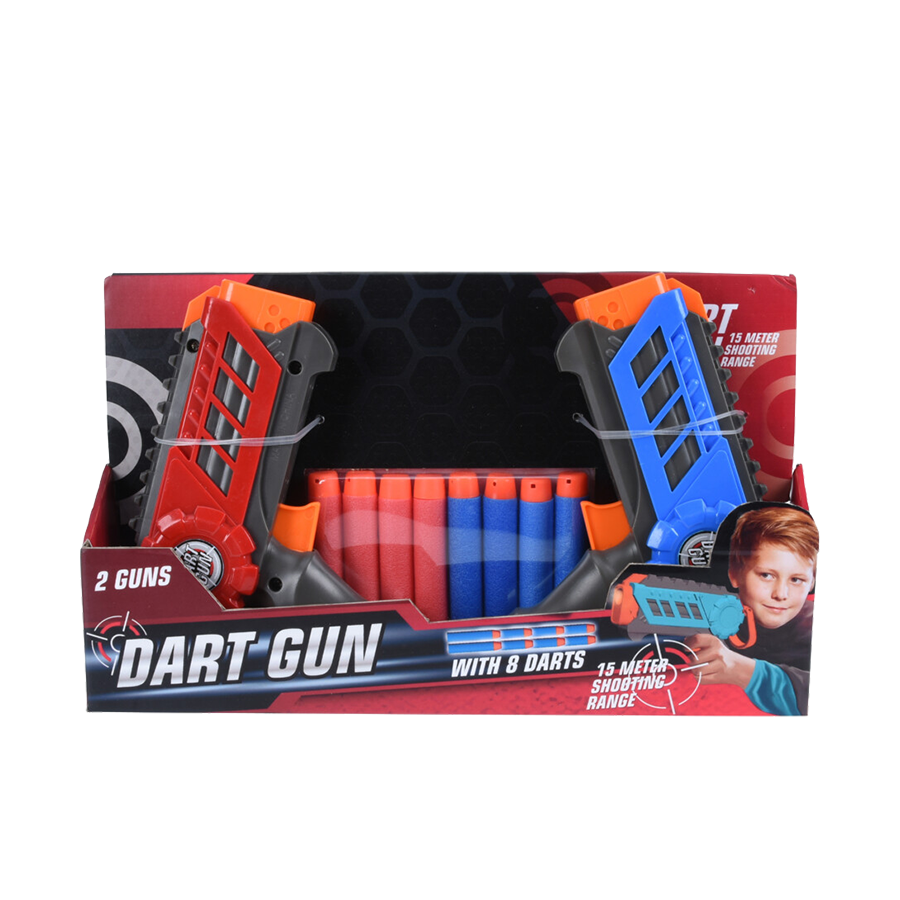 Jeu de pistolet à fléchettes avec 8 fléchettes 13cm
