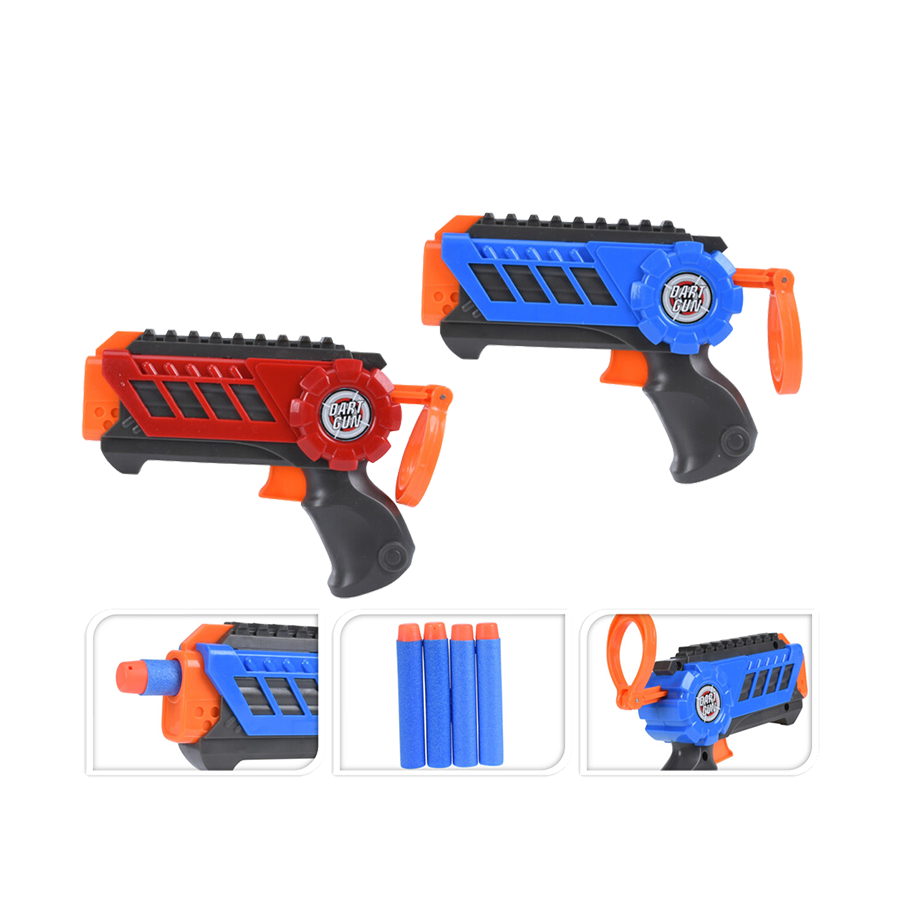 Jeu de pistolet à fléchettes avec 8 fléchettes 13cm
