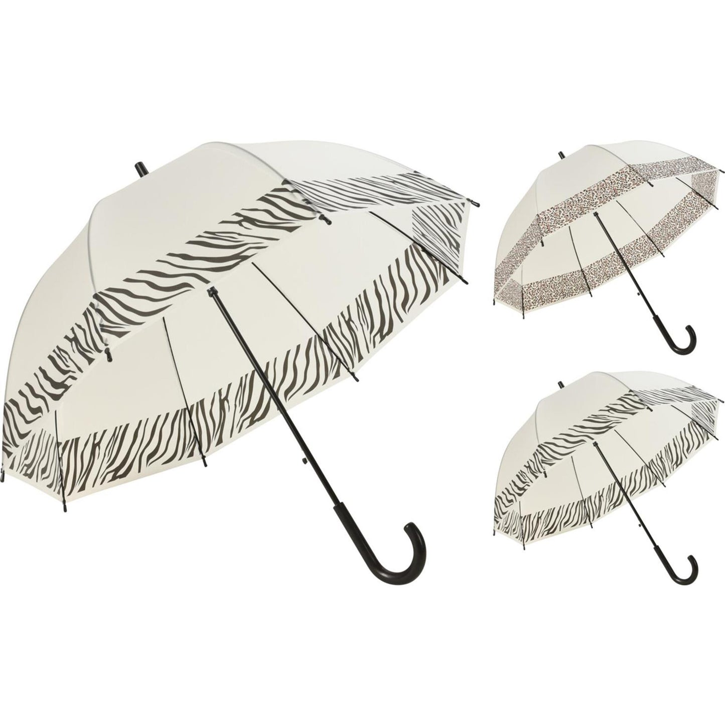 Parapluie Premiumparts dôme transparent imprimé léopard
