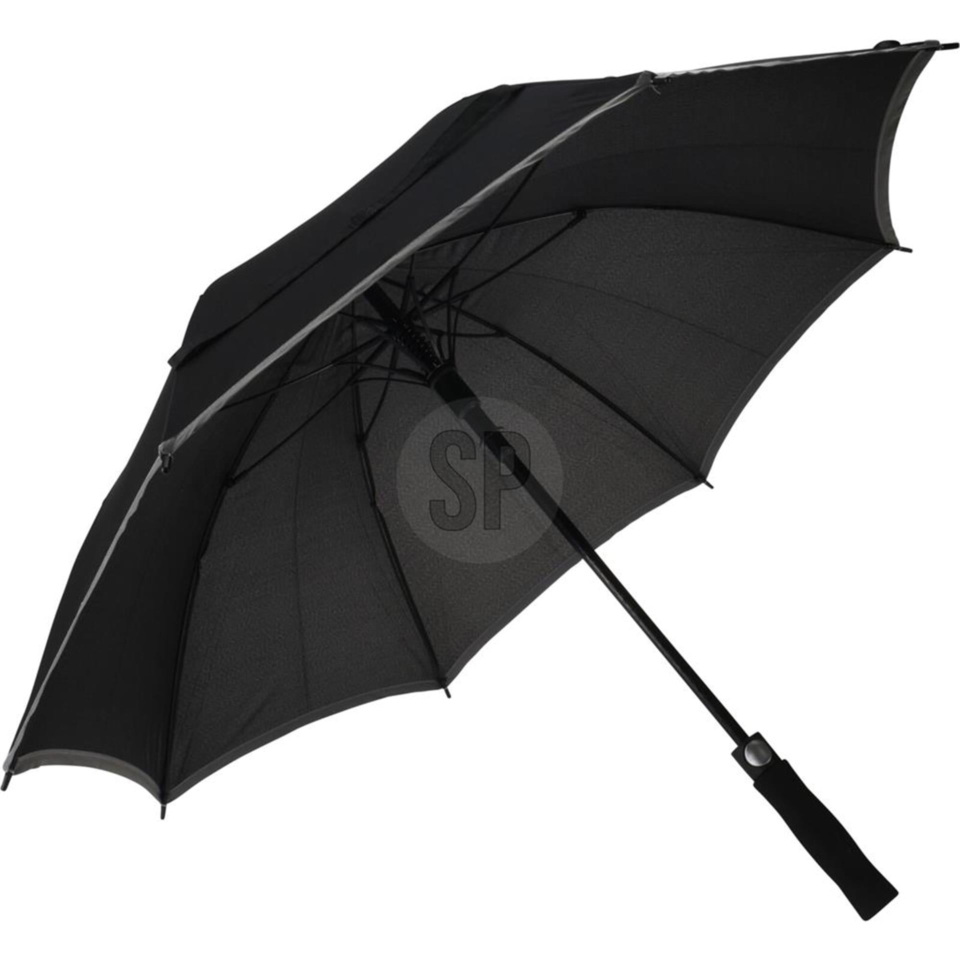 Parapluie Pioneer noir avec bord gris ø104cm