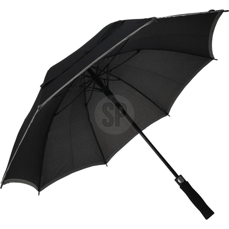 Parapluie Pioneer noir avec bord gris ø104cm