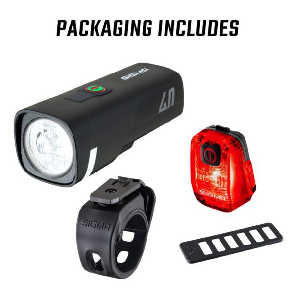 Sigma ensemble d'éclairage aura 40 + nyte 10 rechargeable par usb